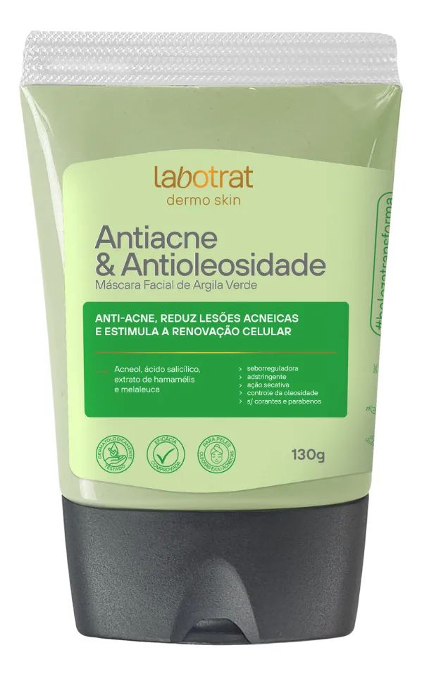 Máscara Facial de Argila Verde com Melaleuca Labotrat