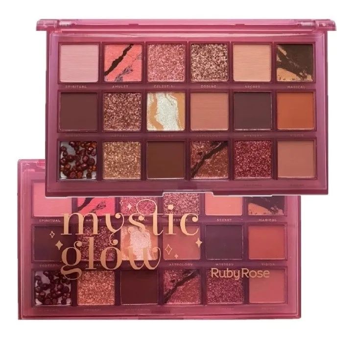 Paleta de sombras metálicas com glitter Ruby Rose