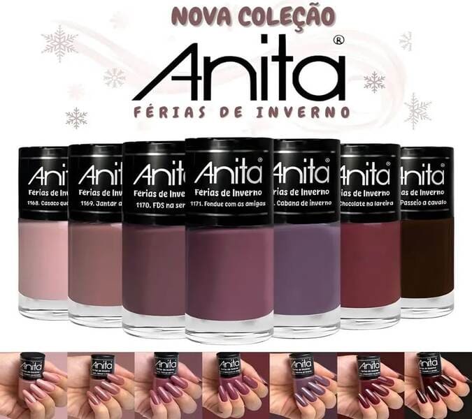 Anita Férias de Inverno Kit 7 Esmaltes Nova Coleção Tons Terrosos