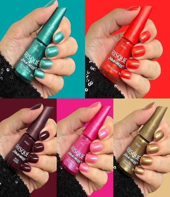5 Esmaltes Metálicos Risqué Lollapalooza