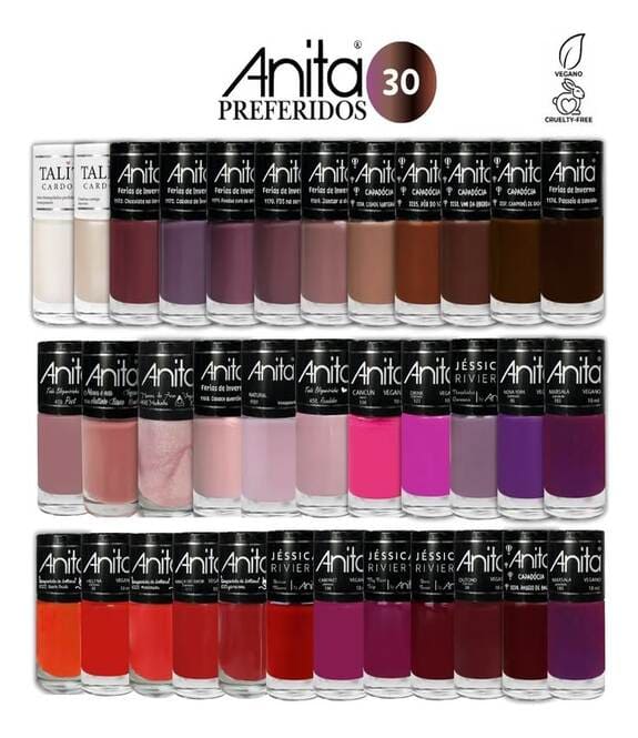 Kit 30 Esmaltes Anita Preferidos Atacado