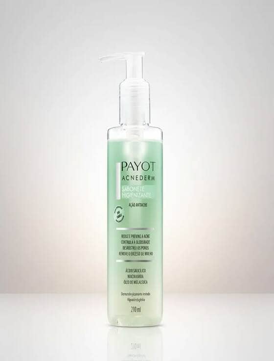 Sabonete Facial Higienizante Acnederm Payot limpeza antes maquiagem